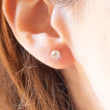 Punktförmige leichte Ohrringe aus 18 Karat Weißgold mit Diamanten im Altschliff (ca. 0.81 ctw)