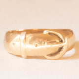 Anello antico vittoriano a forma di cintura con fibbia in oro giallo 9K, anno 1864