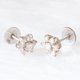 Vintage-Diamant-Gänseblümchen-Ohrringe aus 8-karätigem Weißgold (ca. 0.30 Karat), 80er Jahre