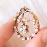 Antique 18K yellow gold pendant with old European cut diamonds (1ctw approx.), early 900s