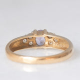 Vintage 9K yellow gold band ring with tanzanite (0.40ct approx.) and diamonds (0.12ctw approx.), year 2004