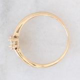 Anello a fiore vintage in oro giallo 14K con diamanti di taglio brillante (0.10ctw ca.), anni ‘80