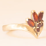 Vintage-Ring aus 9-karätigem Gelbgold mit Granaten (ca. 0.60 ctw), 50er Jahre
