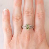 Toi et Moi vintage in oro giallo 8K con cromotormaline (0.65ctw) e diamanti (0.18ctw)