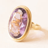 Vintage-Cocktailring aus 14 Karat Gelbgold mit Amethyst (ca. 13 Karat), 70er Jahre