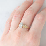 Anel de diamante vintage em ouro amarelo e branco 9K (aprox. 0.20ctw), década de 80