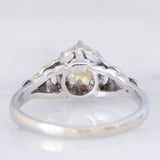 Solitario antico in oro bianco 18K con diamante di taglio rosa coroné (0.60ct ca.), anni ‘20/‘30