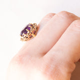 Vintage 9K Yellow Gold Amethyst (approx. 3.50ct) Cocktail Ring, 70s