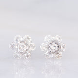 Orecchini a fiore vintage in platino con diamanti (1ctw)