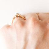 Vintage-Solitär aus 14-karätigem Gelb- und Weißgold mit Diamant (ca. 0.015 ct), 70er Jahre