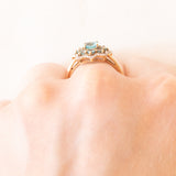 Blumenförmiger Vintage-Ring aus 9-karätigem Gelb- und Weißgold mit Apatiten (ca. 0.80 ctw) und Diamanten, 2007