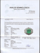 Anello a margherita vintage in platino con smeraldo colombiano (1.07ct) e diamanti (1.01ctw), anni ‘80