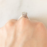 Solitario vintage in oro bianco 18K con diamante di taglio brillante (0.42ct ca.), anni ‘60
