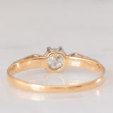 Solitario antico in oro giallo 18K con diamante di taglio vecchia miniera (0.22ct ca.), anni ‘20/‘30