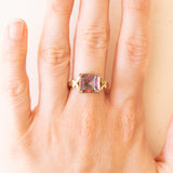 Vintage-Ring aus 9-karätigem Gelbgold mit mystischem Quarz (ca. 3.50 ct), Jahr 2006