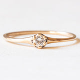 Vintage 14K yellow gold solitaire with brilliant cut diamond (approx. 0.15￼ct), 60s/70s