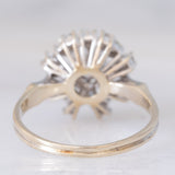 Anello a fuoco d’artificio vintage in oro bianco 18K con diamanti di taglio brillante (0.70ctw ca.), anni ‘70