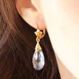 Vintage-Ohrringe aus 18 Karat Gelbgold mit blauem Topas, 60er Jahre
