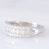 Anello a fascia vintage in platino con diamanti (1ctw), anni ‘80