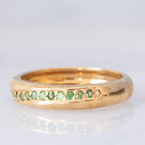 Veretta vintage in oro giallo 9K con tsavoriti (0.15ctw ca.), anni ‘80