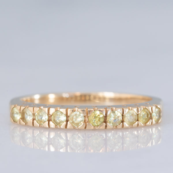 Veretta vintage in oro giallo 9K con peridoti (0.40ctw ca.), anni ‘70/‘80