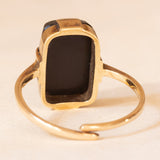 Vintage-Onyx-Ring aus 14-karätigem Gelbgold, 60er Jahre