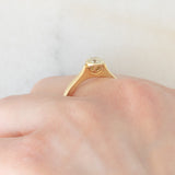 Solitaire vintage en or jaune 14 carats et diamants taillés en brillant (env. 0.45 ct), années 70