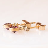 Vintage-Ohrhänger aus 9-karätigem Gelbgold mit rosa Turmalinen (ca. 1 ctw) und Diamanten (ca. 0.12 ctw), 70er Jahre