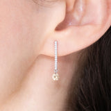 Orecchini pendenti vintage in oro bianco 18K con diamanti (0.44ctw)