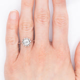 Solitario in oro bianco 18K con diamante di taglio vecchia miniera (0.97ct ca.)