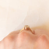 Solitario vintage in oro giallo 9K con quarzo citrino (1ct ca.), anno 1981