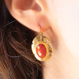 Vintage 2-in-1-Ohrringe aus 18 Karat Gelbgold mit roter Koralle, 50er Jahre