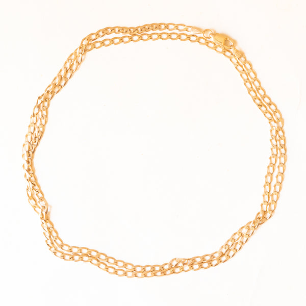 Catenina con maglia “curb” vintage in oro giallo 9K