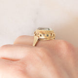 Anello da cocktail vintage in oro giallo 14K con acquamarina (5ct ca.), anni ‘60