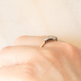 Trilogie Art Déco en or jaune et blanc 9 carats avec diamants taille ancienne (environ 0.09 ct), années 20/30