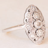 Anello Art Déco in oro bianco 14K con diamanti di taglio vecchia Europa (0.45ctw ca.), anni ‘20