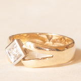 Vintage 9K yellow gold band ring with old European cut diamond (0.10ct approx.), 70s