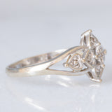 Anello vintage in oro bianco 9K con diamanti (0.03ctw ca.)