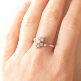 Vintage 14K white gold ring with brilliant cut diamonds (0.46ctw approx.), 70s