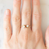 Anello Toi et Moi vintage in oro giallo 14K con diamanti di taglio vecchia Europa (0.40ctw ca.), anni ‘60/‘70