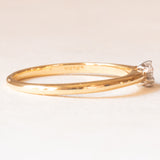 Vintage-Solitär aus 18 Karat Gelb- und Weißgold mit Diamant im Brillantschliff (ca. 0.15 ct), 60er Jahre