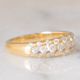 Anello a fascia vintage in oro giallo 14K con diamanti di taglio brillante (0.82ctw ca.), anni ‘80