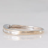 Bague vintage en or blanc 9 carats avec diamants taille brillant (environ 0.12 ct), années 90