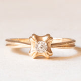 Vintage-Solitär aus 14-karätigem Gelb- und Weißgold mit Diamant (ca. 0.015 ct), 70er Jahre