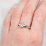 Anello a fiore vintage in platino con diamanti di taglio brillante (0.50ctw), anni ‘60/‘70