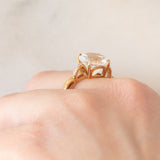Anello da cocktail in oro giallo 9K con quarzo chiaro (3.40ct) e diamanti