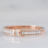 Anello vintage in oro rosa 9K con diamanti (0.20ctw ca.), anni ‘80