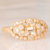 Anello vintage in oro giallo 18K con diamanti (0.62ctw ca.), anni ‘70/‘80
