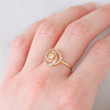 Anello tourbillion in oro giallo 18K con diamanti (0.45ctw), anni ‘80