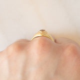 Chevalière vintage en or jaune 14 carats avec citrine et quartz, années 60